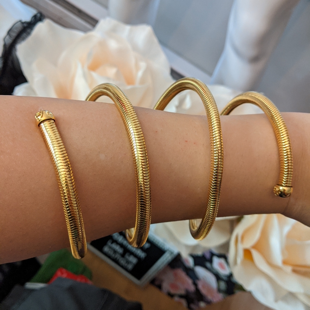 CHANEL Iconic Arm Cuff Bracelet Coil Spring 1997